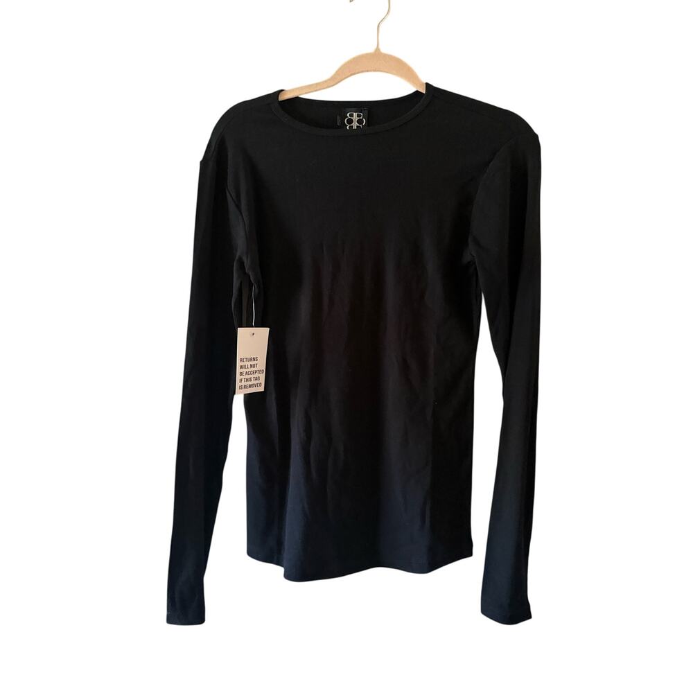 NEW Bumpsuit Black Cotton Rib Long Sleeve Tee sz Large